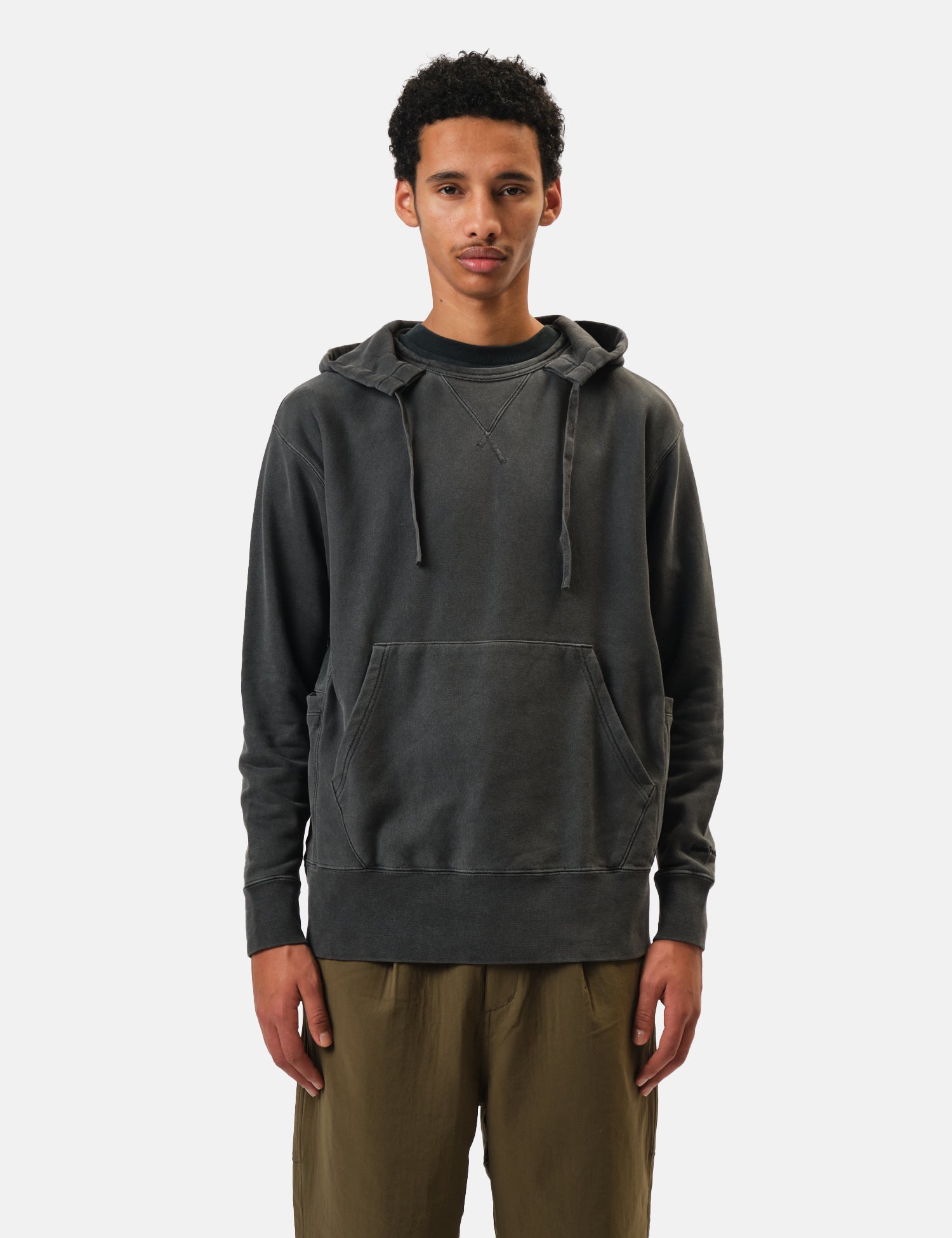 Snow Peak Garment Dyed Hooded Sweatshirt - Charcoal Grey