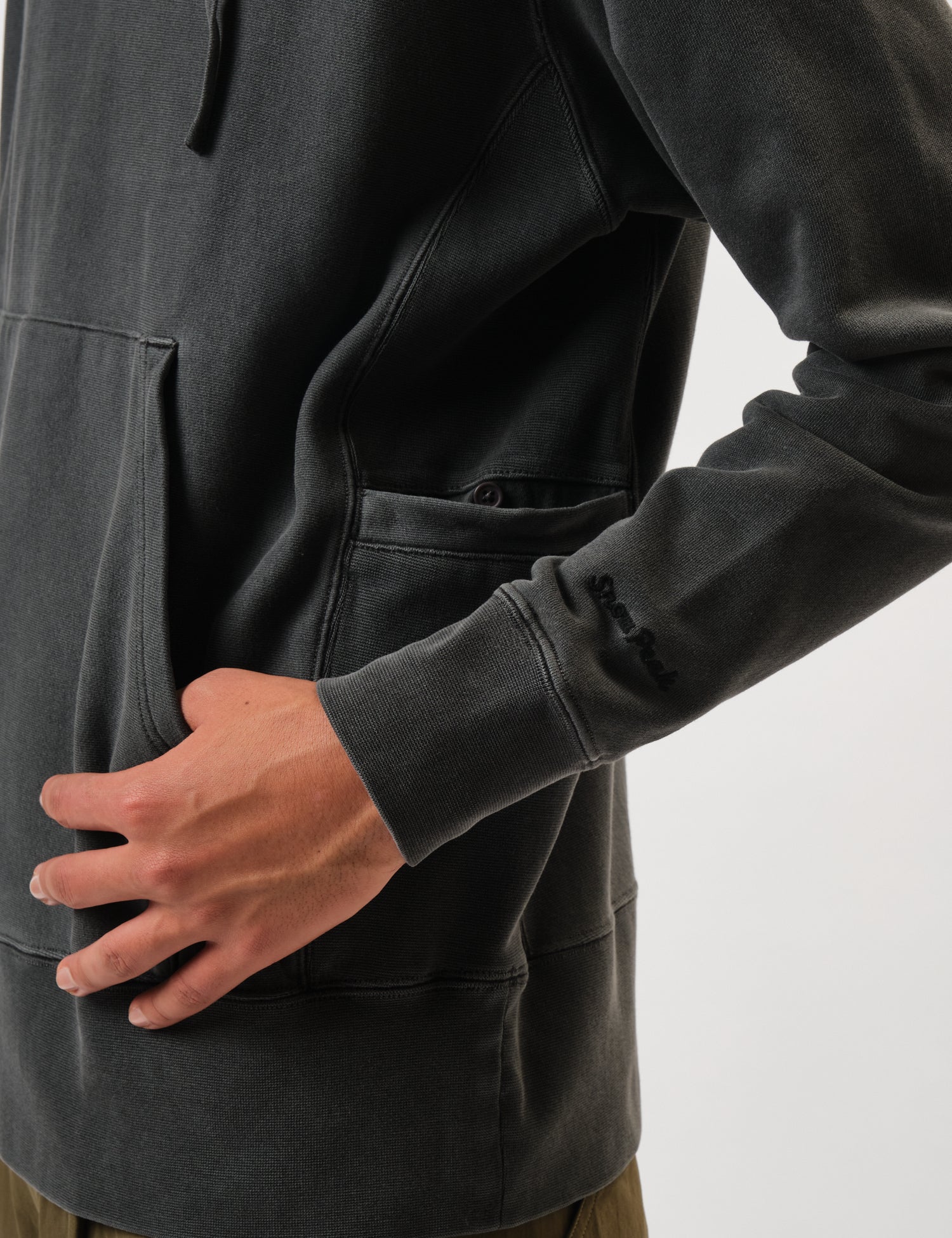 Snow Peak Garment Dyed Hooded Sweatshirt - Charcoal Grey