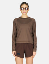 UNNA Women's Shiny Long Sleeve - Wren Brown