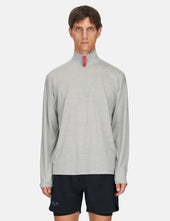 UNNA Zip Up Wool Layer - Pearl Grey