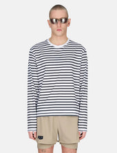 UNNA Striped Long Sleeve T-Shirt - White and Navy