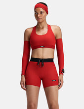 Bandit Women's Striped Cadence™ Scoop Neck T-Back Run Bra - Oxide Red
