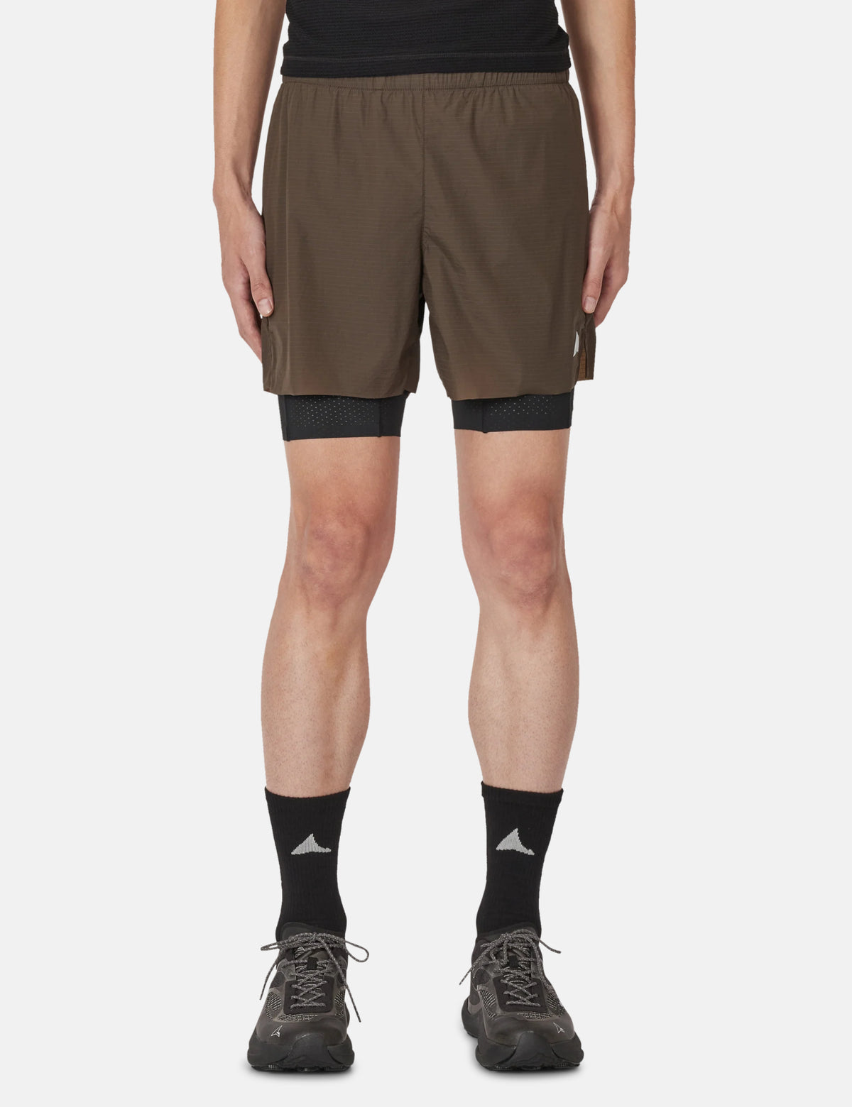 ROA Helder 5 Inch 2-In-1 Running Shorts - Brown