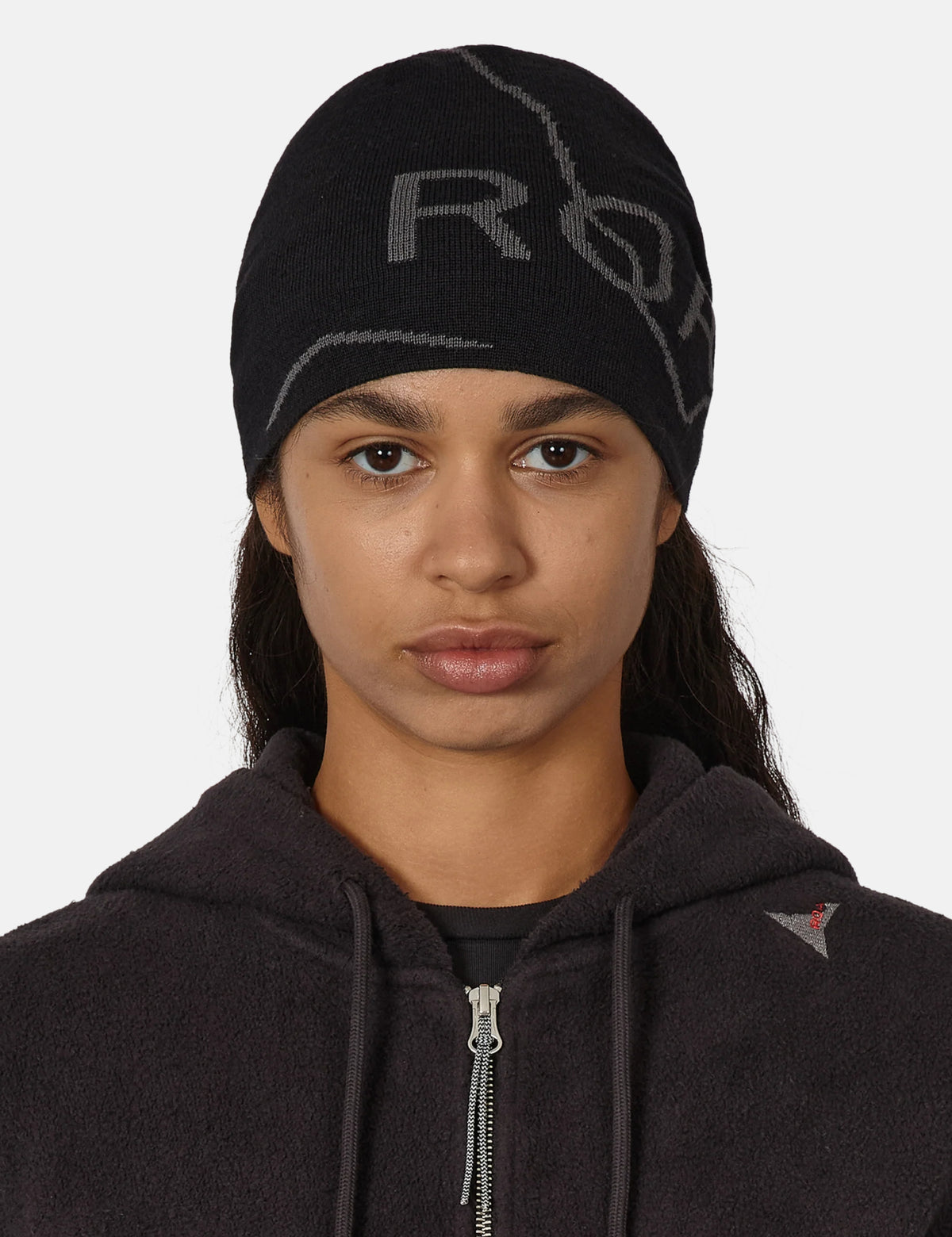 ROA Logo Wool Beanie Hat - Deep Black
